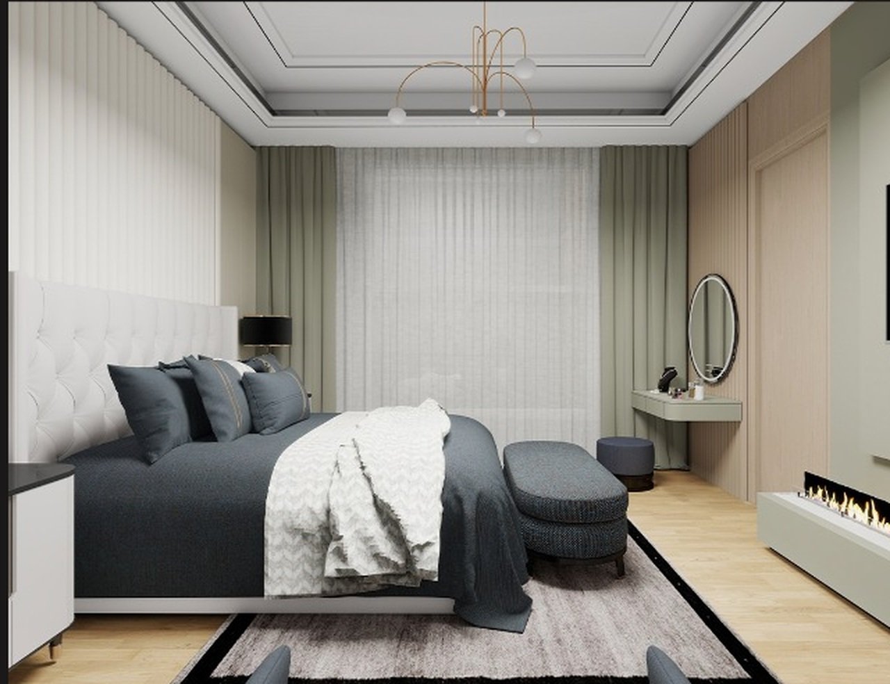 Contemporary Master Bedroom render 2