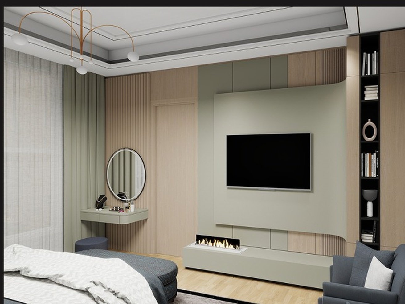 Contemporary Master Bedroom render 4
